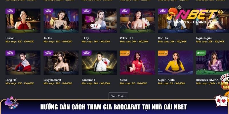 Hướng dẫn cách tham gia Baccarat tại nhà cái NBET
